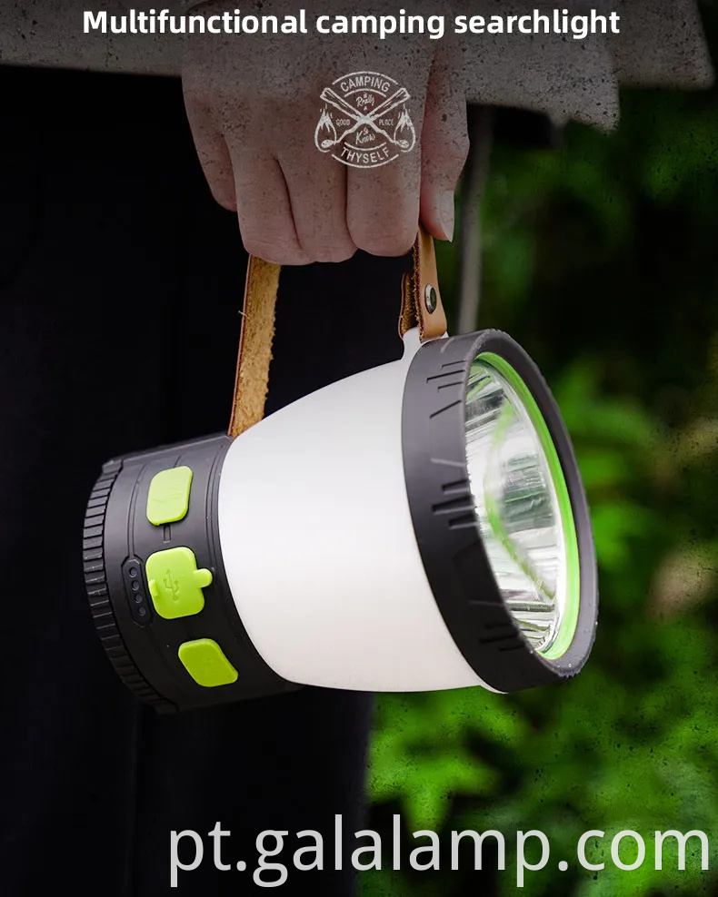 Lanterna de acampamento recarregável solar com um carregador de telefone com carregador de telefone